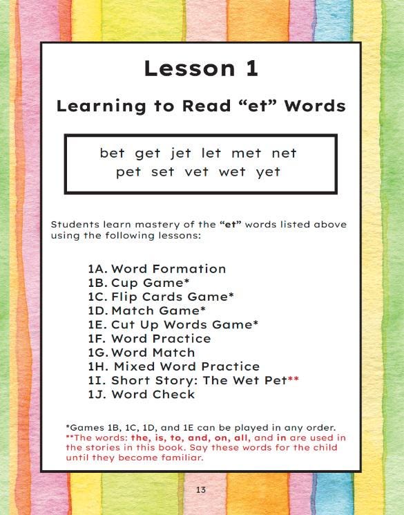Book 2: Short “e” Words (Printed Copy + Free Download)