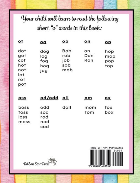 Book 4: Short “o” Words (Printed Copy + Free Download)