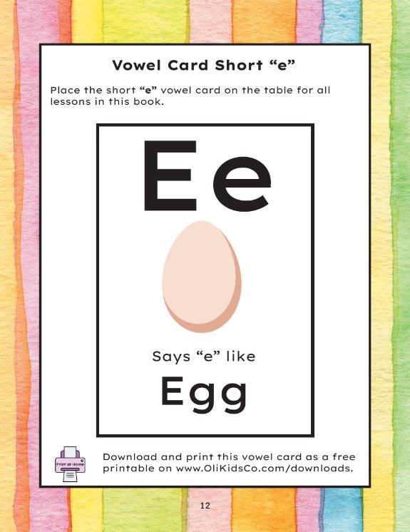 Book 2: Short “e” Words (Printed Copy + Free Download)