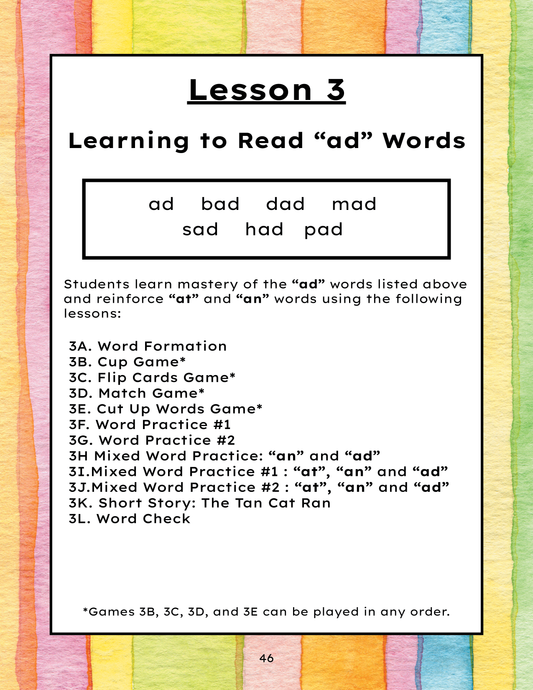 Short A Word Family Lesson – AD Words | Phonics Games & Early Reading Activities