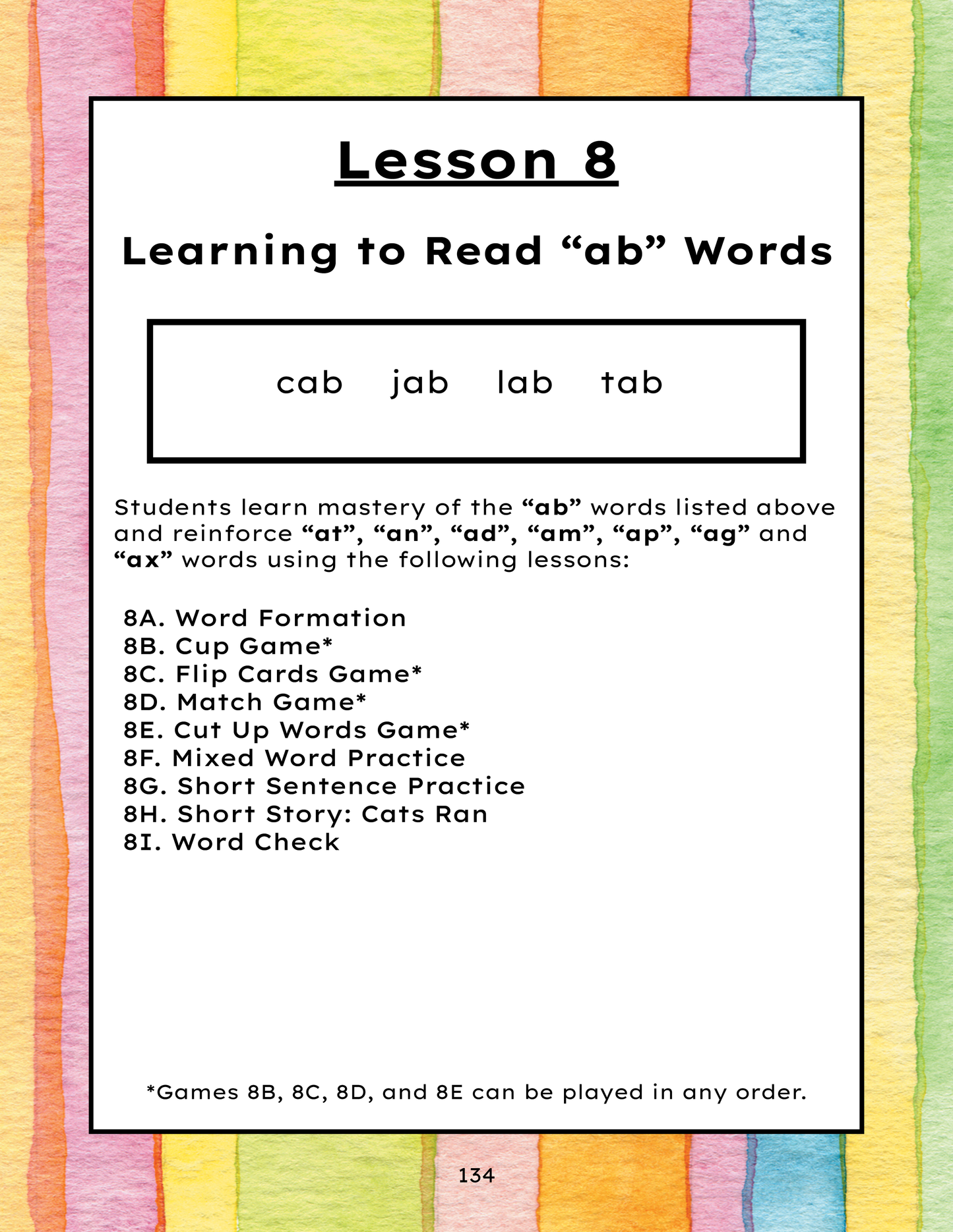 Short A Word Family Lesson – AB Words | Phonics Games & Early Reading Activities