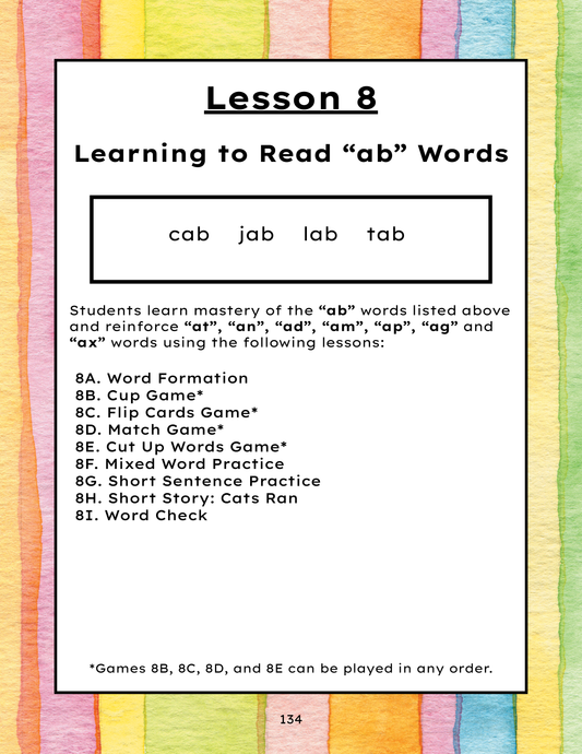 Short A Word Family Lesson – AB Words | Phonics Games & Early Reading Activities