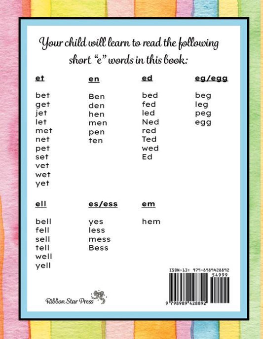 Book 2: Short “e” Words (Printed Copy + Free Download)