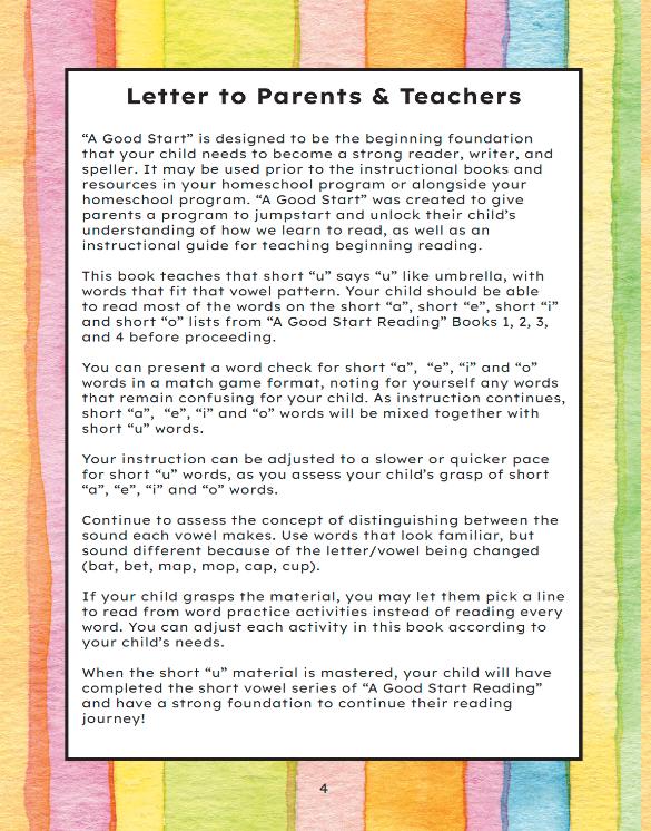 Book 5: Short “u” Words (Printed Copy + Free Download)