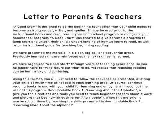 A Good Start Reading Program – Complete Short Vowel Series (Printed + Digital Format)