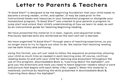 Book 1: Short “a” Words (Digital Download)
