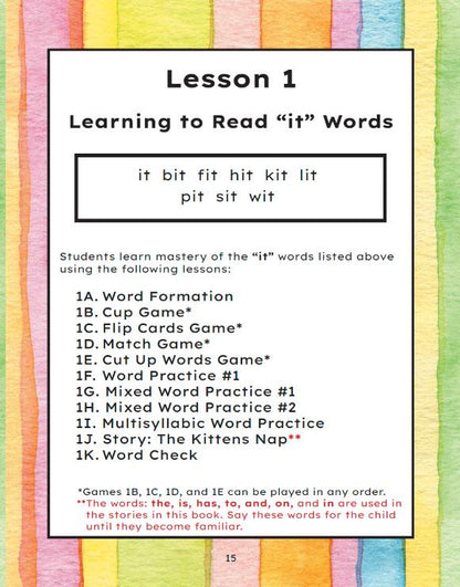 Book 3: Short “i” Words (Digital Download)