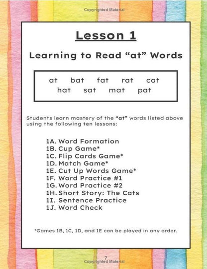 Book 1: Short “a” Words (Digital Download)